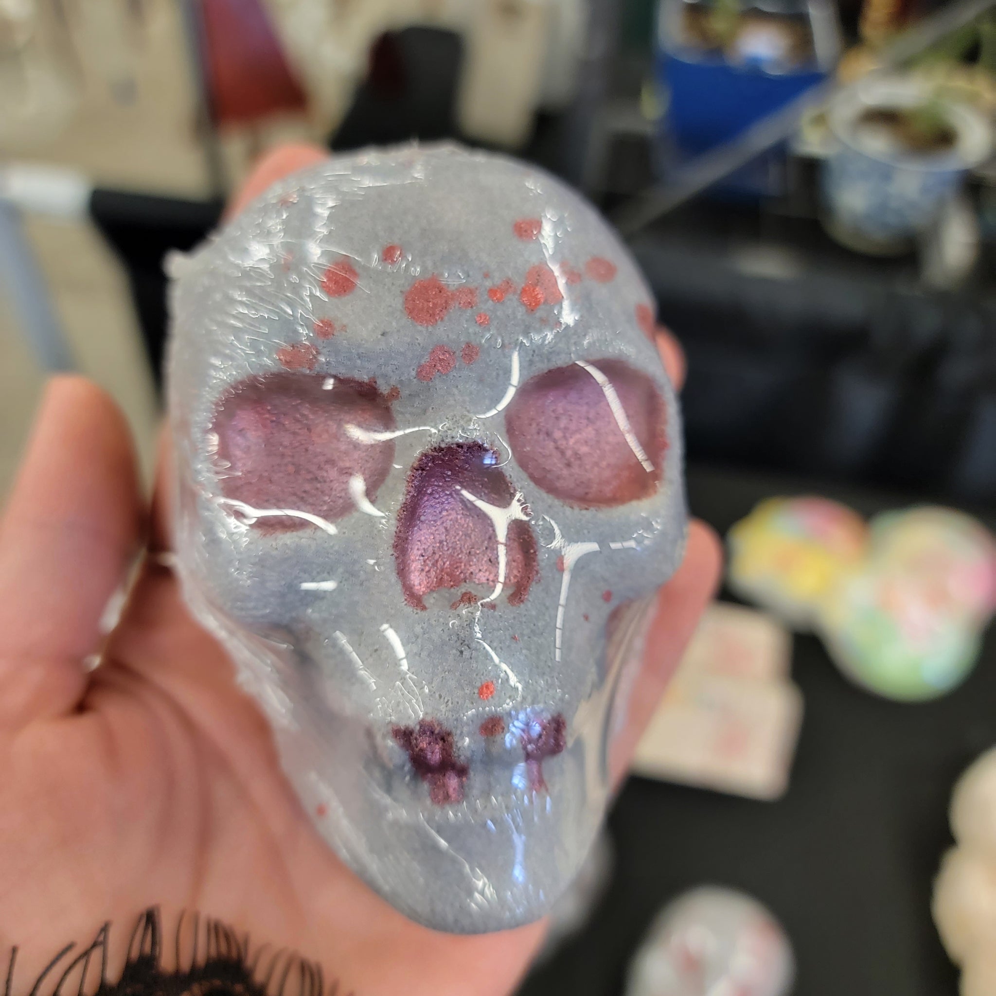 Skull bath bombs